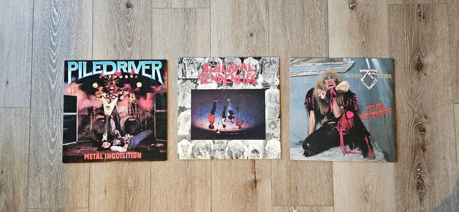 Vinyl Records (three) - Piled River, Suicidal Tendencies, Twisted Sisters