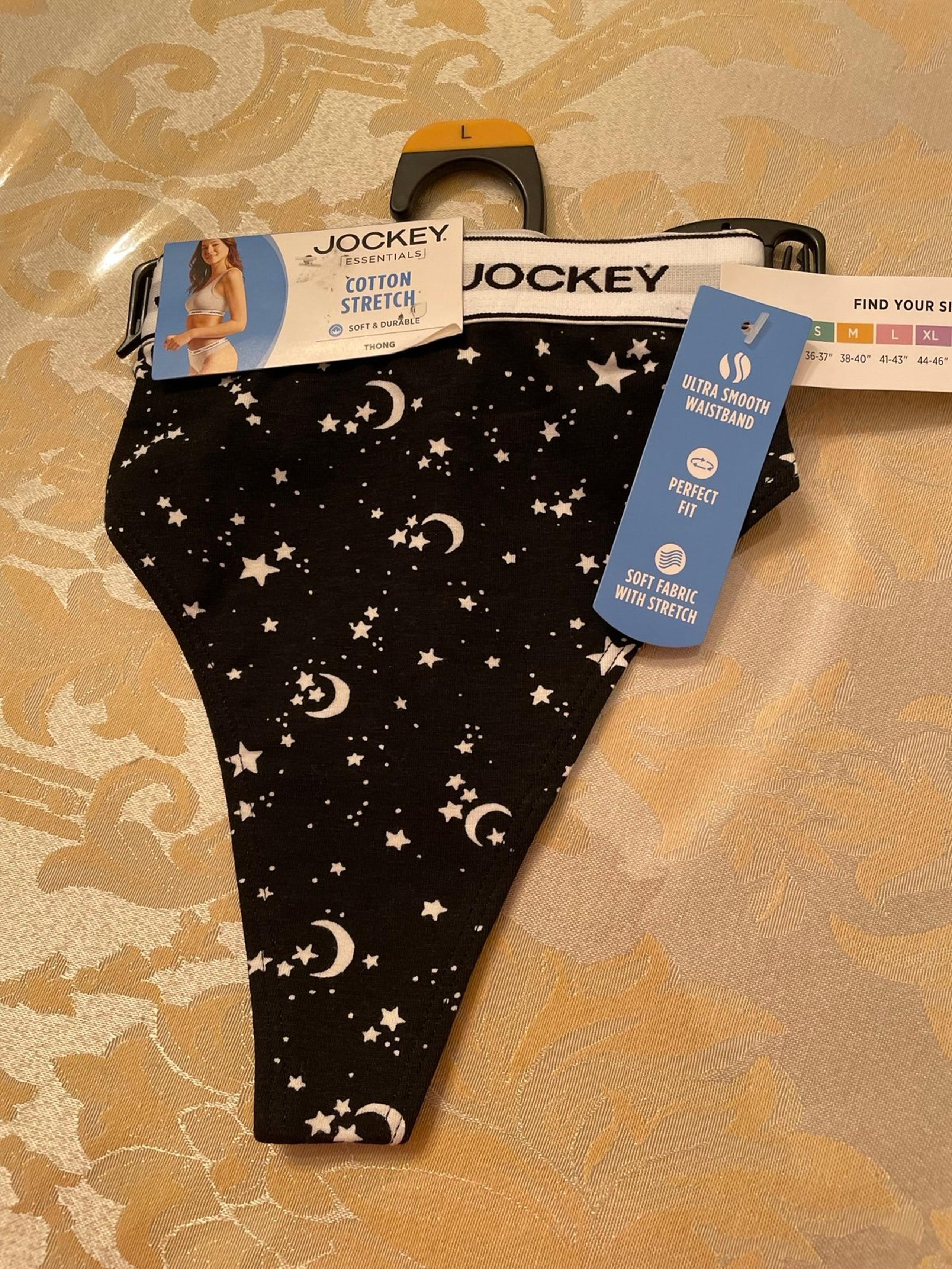 Thong Jockey Cotton NWT women’s Underwear black with stars and moon