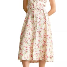 POLO Ralph Lauren Womens Linen Floral Sweet Pea Garden Party Midi Dress Size 14