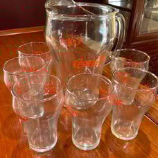 Coca Cola Pitcher and Glasses