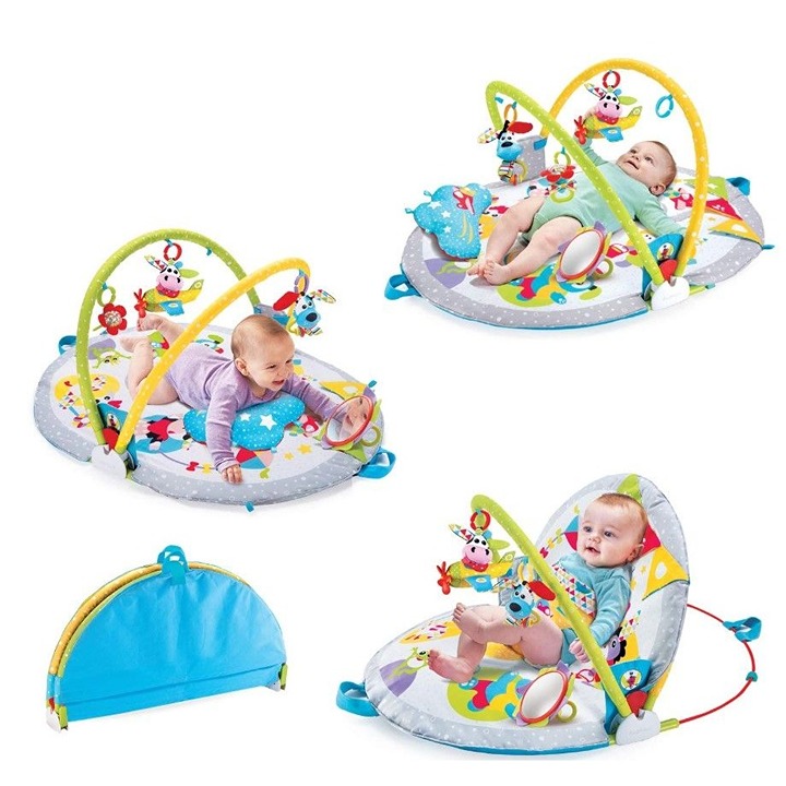 Baby Gym Lay to Sit Up Playmat 3 in 1 Newborn Activity Center with Tummy Time To