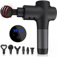 Massage Gun,20 Speeds & 6 Interchangeable Heads Percussion Massager for Athletes