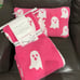 CUPCAKES AND CASHMERE pink ghost throw blanket and pillow set VIRAL
