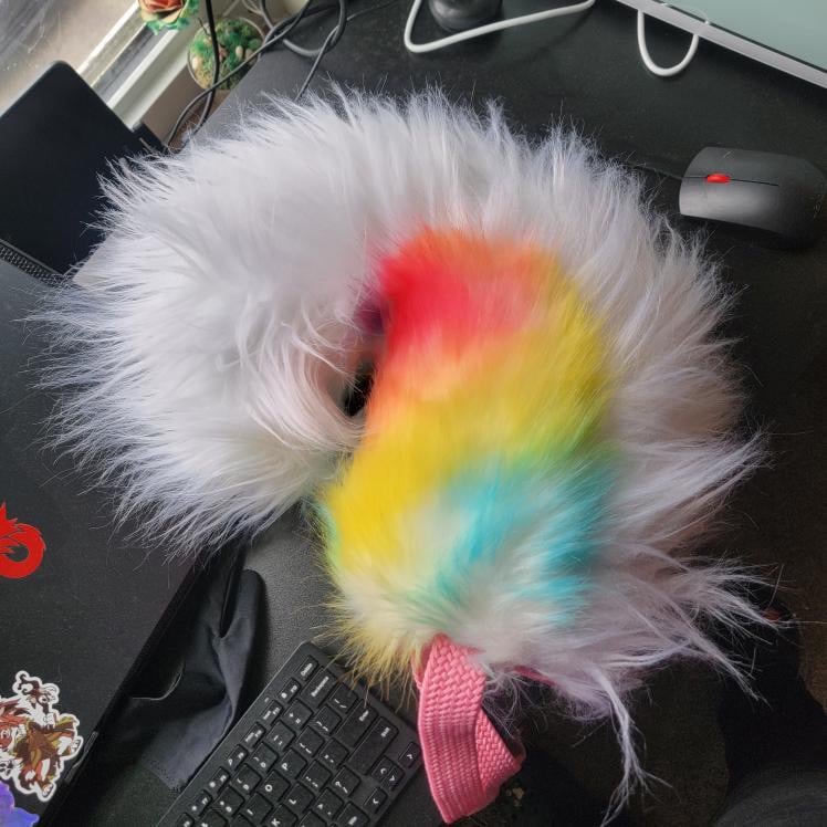 hq pride fursuit tail (glitzy fox)