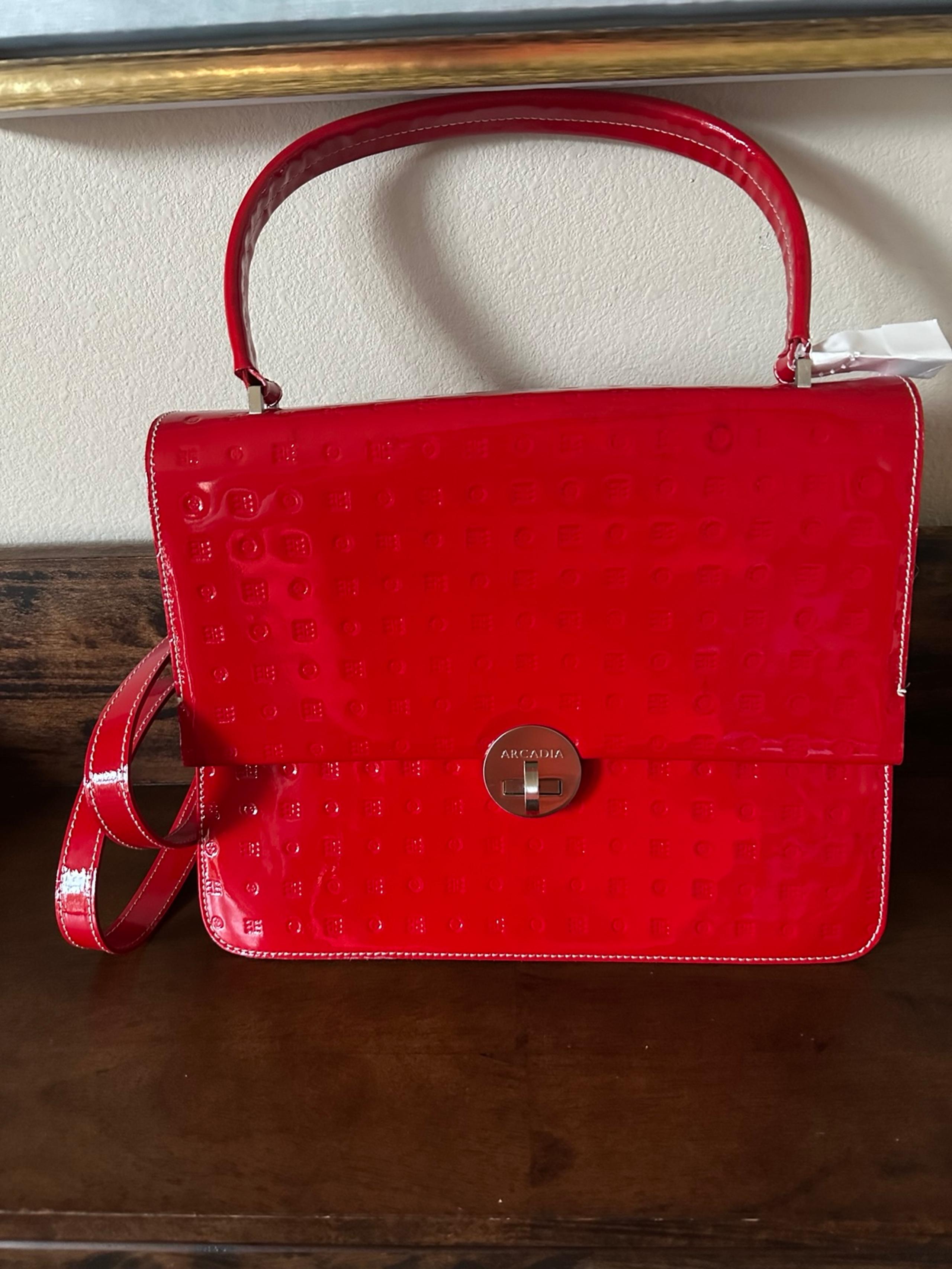 Arcadia Patent Leather Red Crossbody Bag