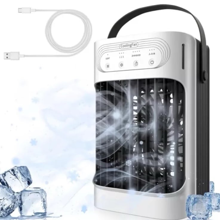 Portable Air Conditioners 800ml Water Tank ,USB Powered, 7-Color Night Light