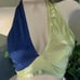 PRO Cheerleader NFL NBA Dance Halter Top Yellow + Blue Spandex Adult S NWT