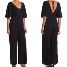 Marina Black Dolman Sleeve Deep Plunge Wide Leg Jumpsuit NEW WITH TAGS SIZE 4