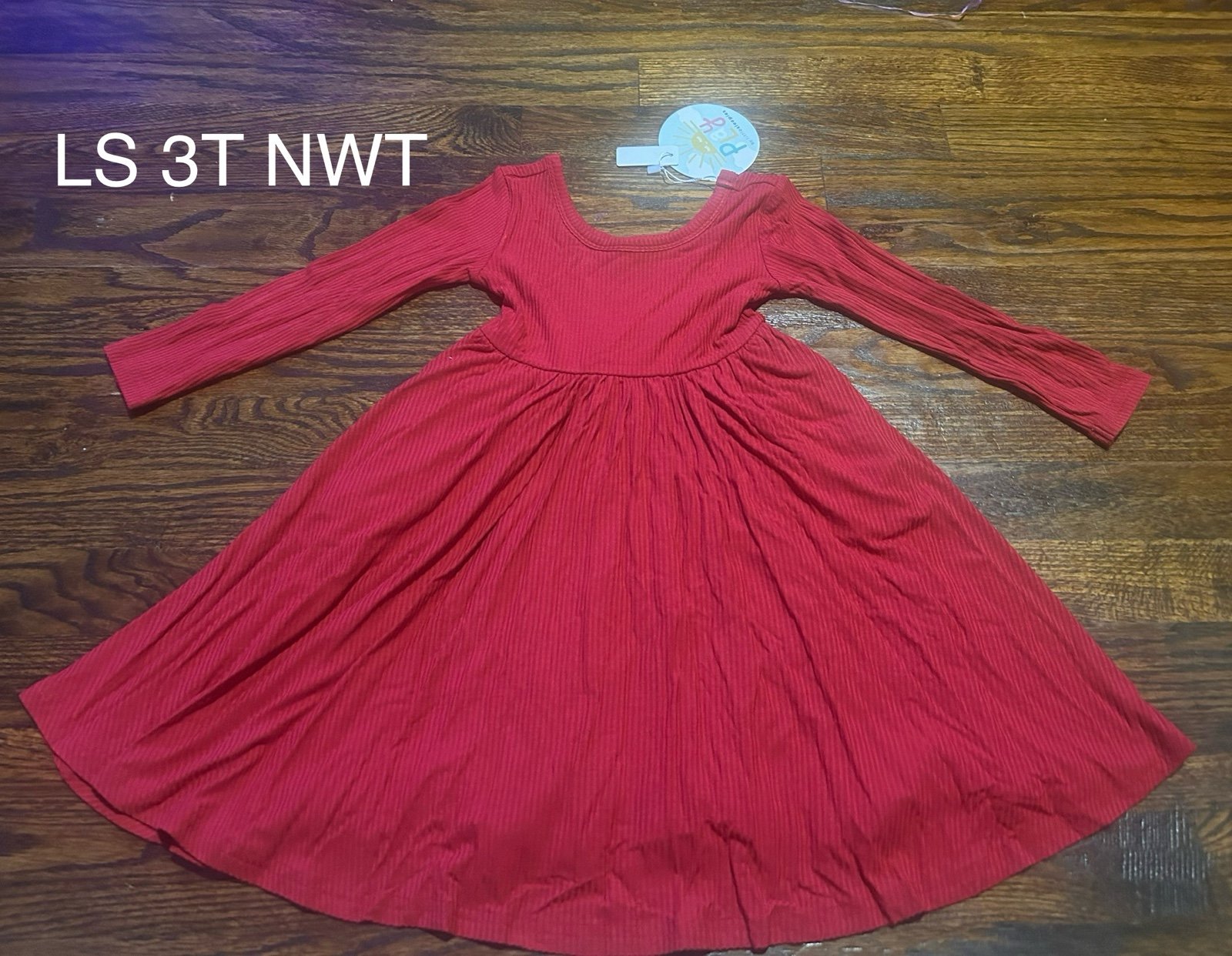 Little sleepies red ribbed long sleeve twirl