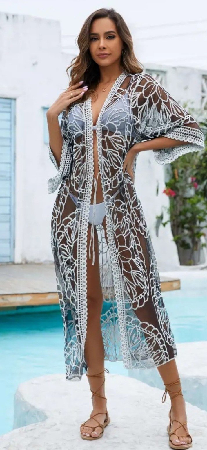 Beach Kimono -Bikini Cover Up* Brand New* One Size