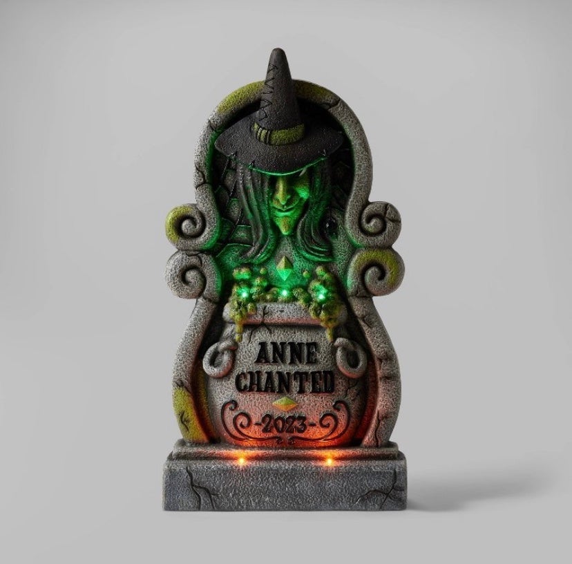 Halloween Light Up Witch Blow Mold Decorative Tombstone Hyde & Eek.