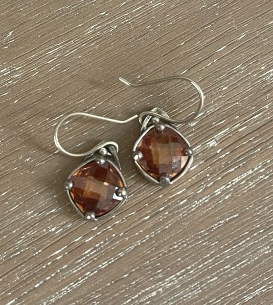 Beautiful SILPADA Sterling Silver and Topaz Dangling Earrings
