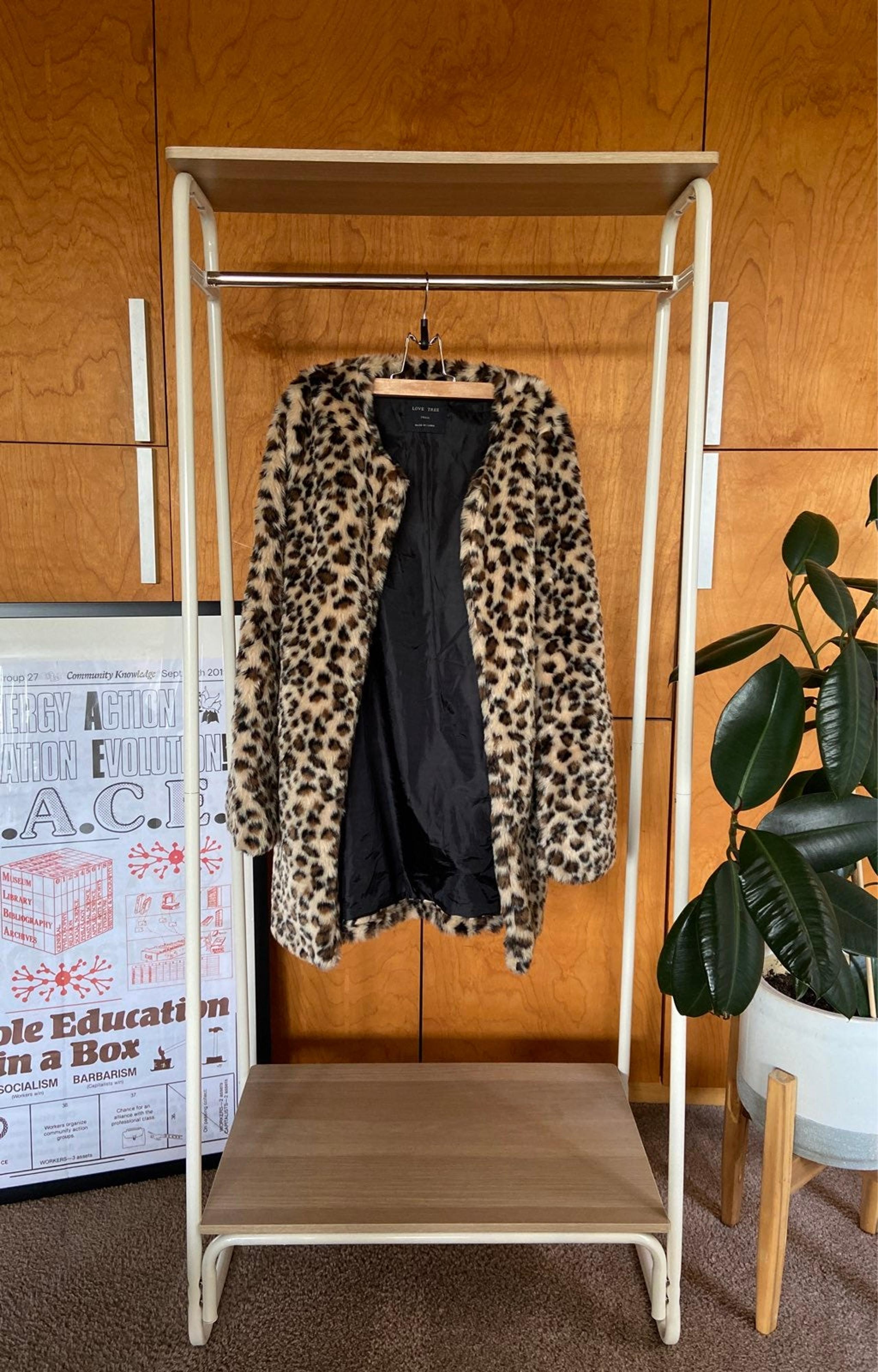 Cheetah print fuzzy jacket