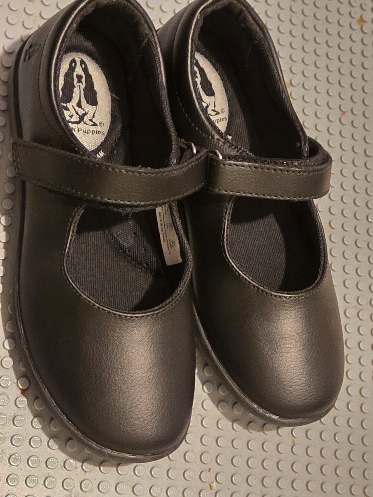Girl black hush puppies Lexi comfortable school shoes new 12.5 girls