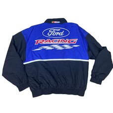 Vintage Racing Champions Nascar Ford Racing Coat Mens Size XL Hidden Hood