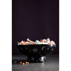 Anthropologie Francesca Kaye Halloween Magic Candy Bowl Silver Stars