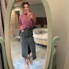 BLANKNYC hunter suede midi/ maxi skirt