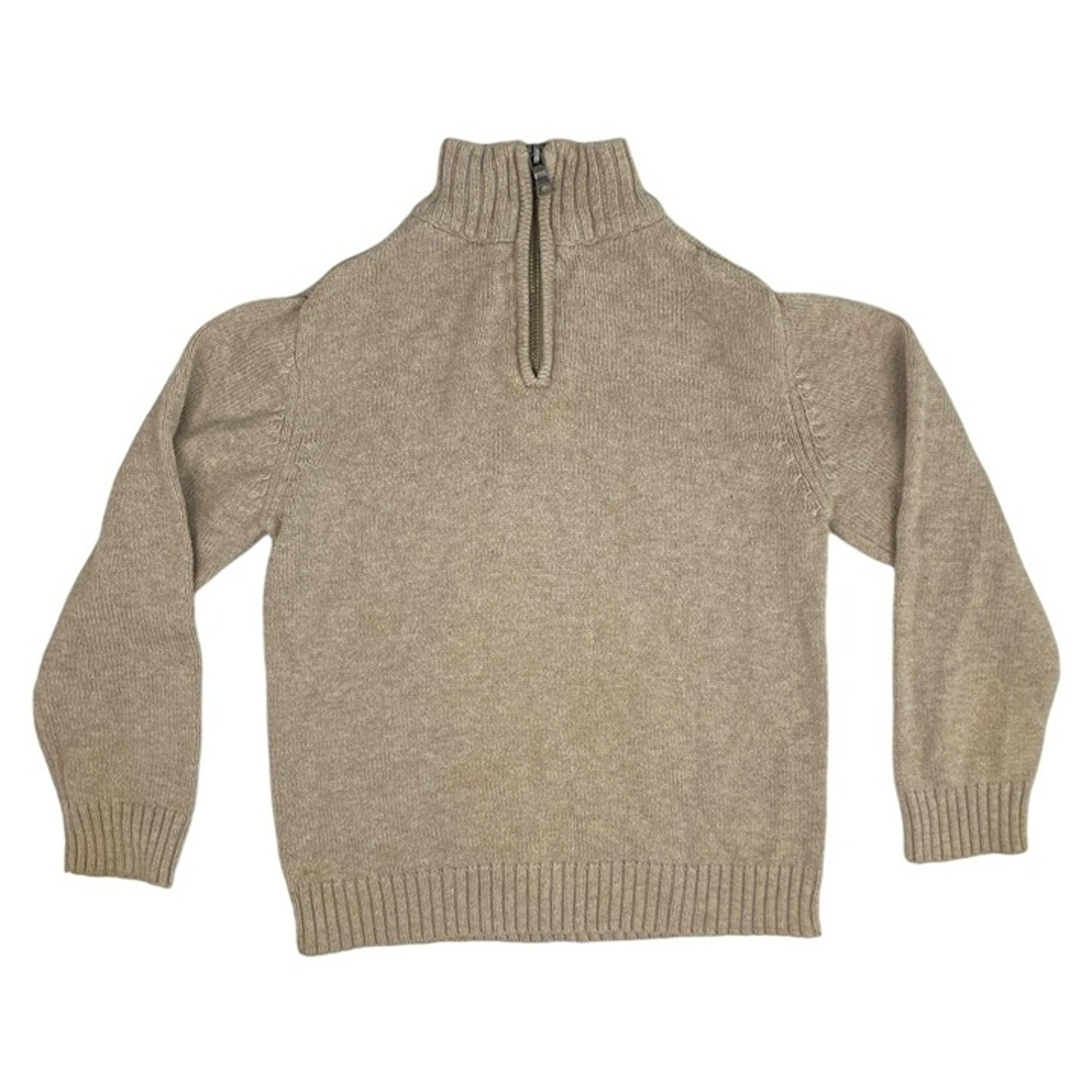 Place Est. 1989 Boy's 1/4 Zip Mock Neck Pullover Sweater S 5/6 Cream Cotton - The Children's Place