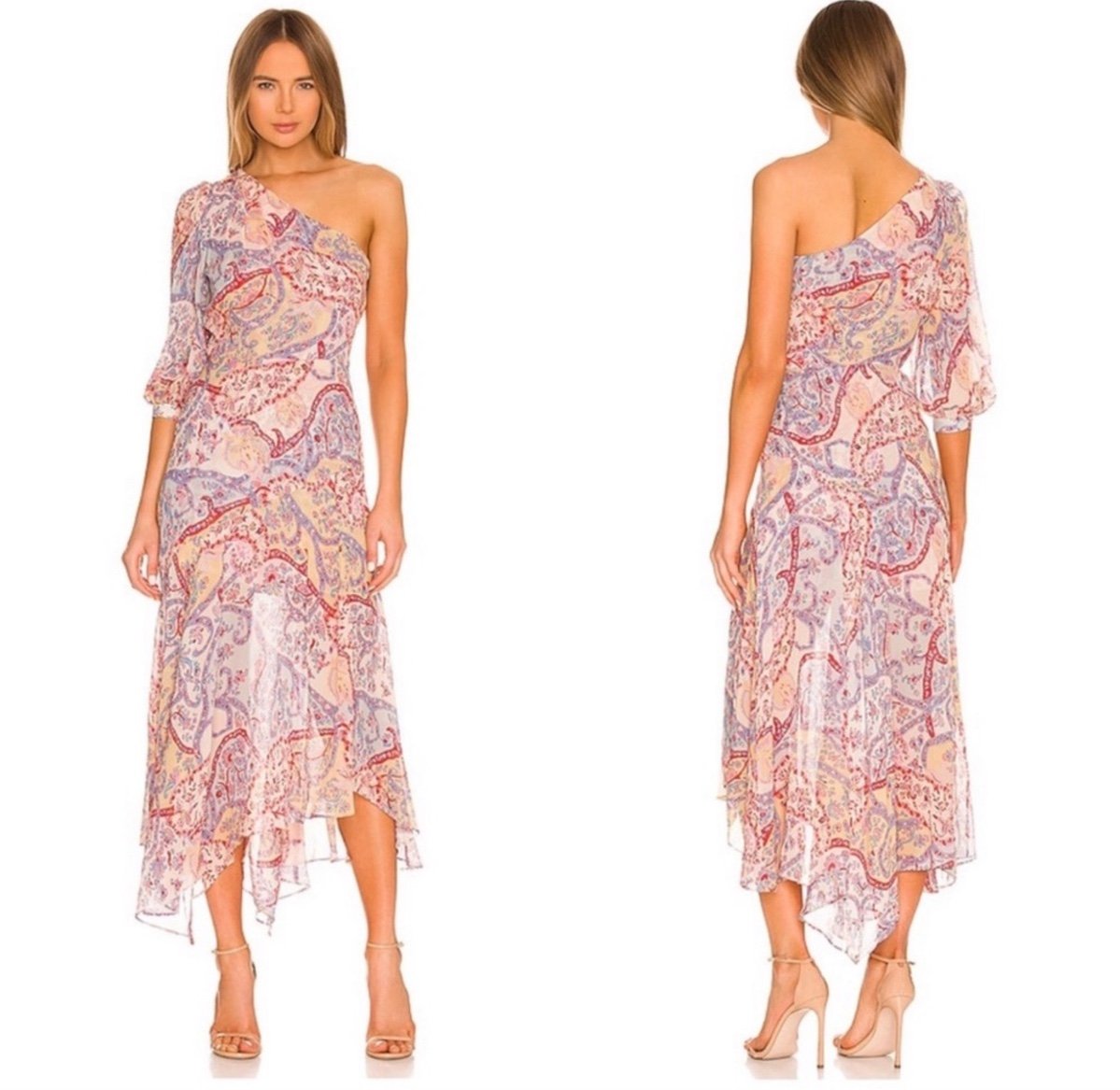 VERONICA Beard Kimber One Shoulder Floral Silk Dress Sz 6