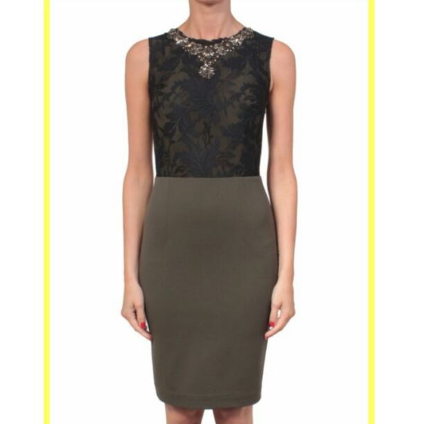 AMEN JERSEY LACE JEWELS SHEATH DRESS 44