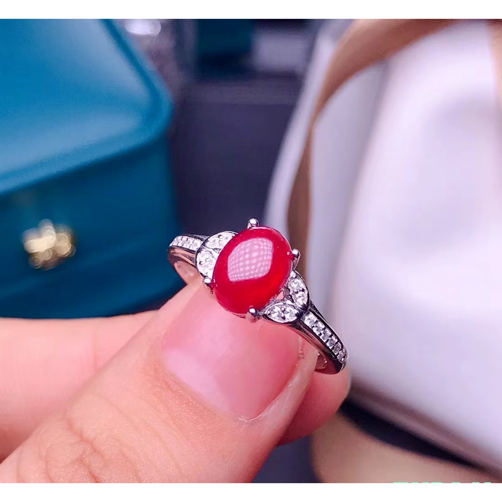Ruby Gemstone Ring, Natural Ruby Ring, Sterling Silver Ruby Ring For Women