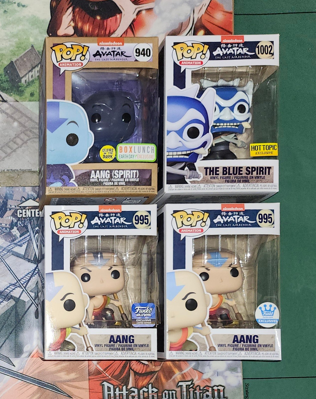 Nickelodeon's Avatar the Last Airbender Aang & Blue Spirirt Funko Pop Bundle