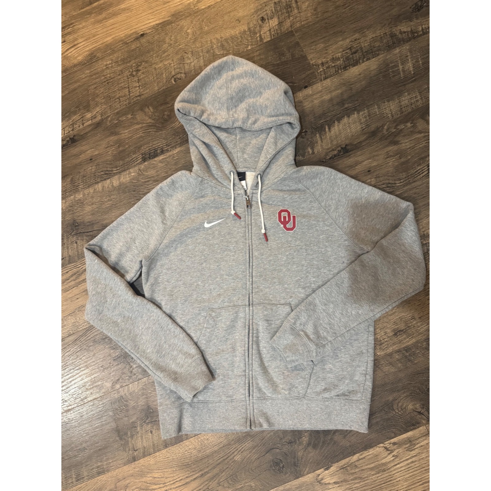 Nike Oklahoma Sooners Hoodie Full Zip Gray Sweatshirt Jacket Women's M