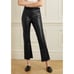 Wolford Jenna Vegan Leather Trousers Pants *Black* Crop Flare Sz EU 34 / US 4