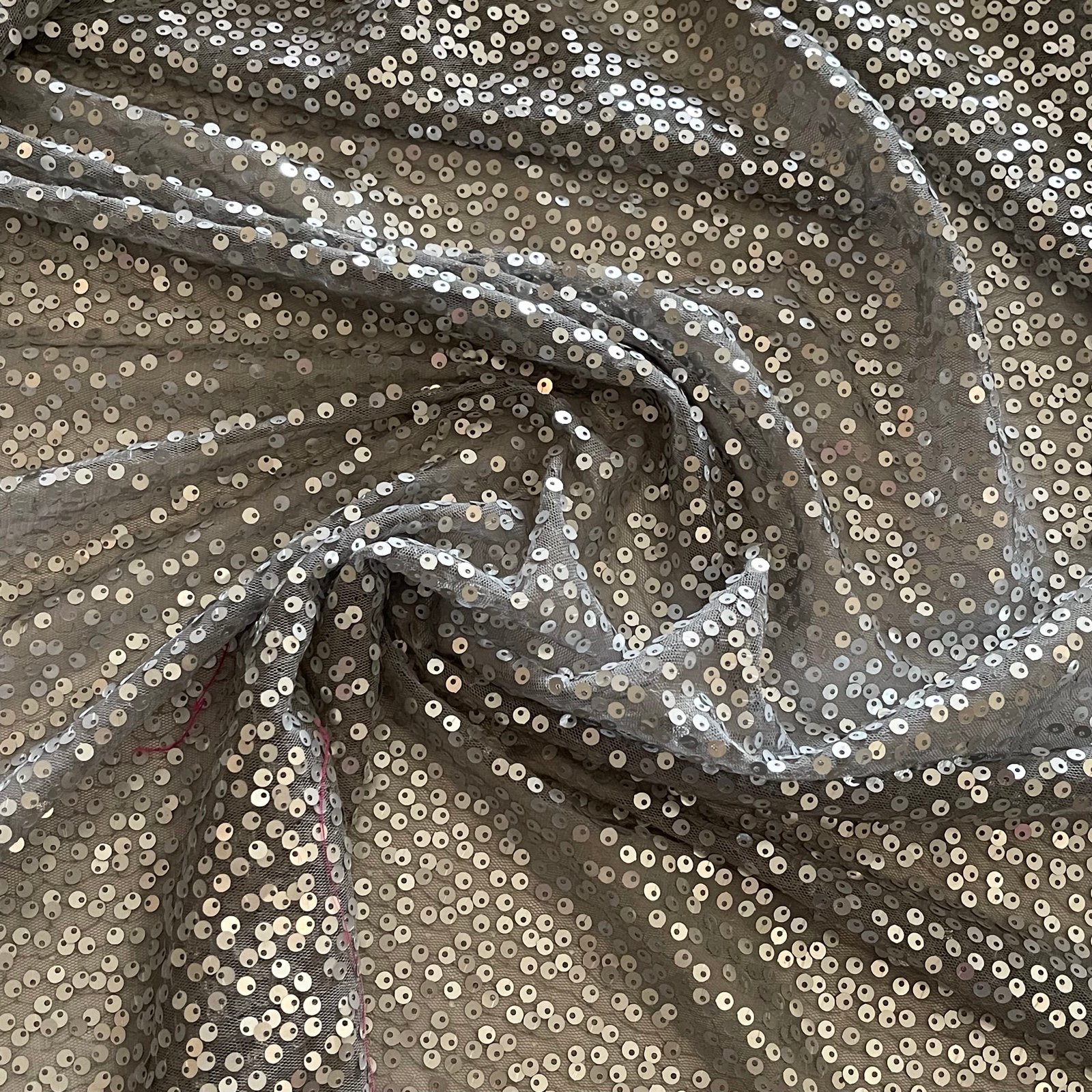 Grey Silver SO Fancies Sequins Assorted Fabric