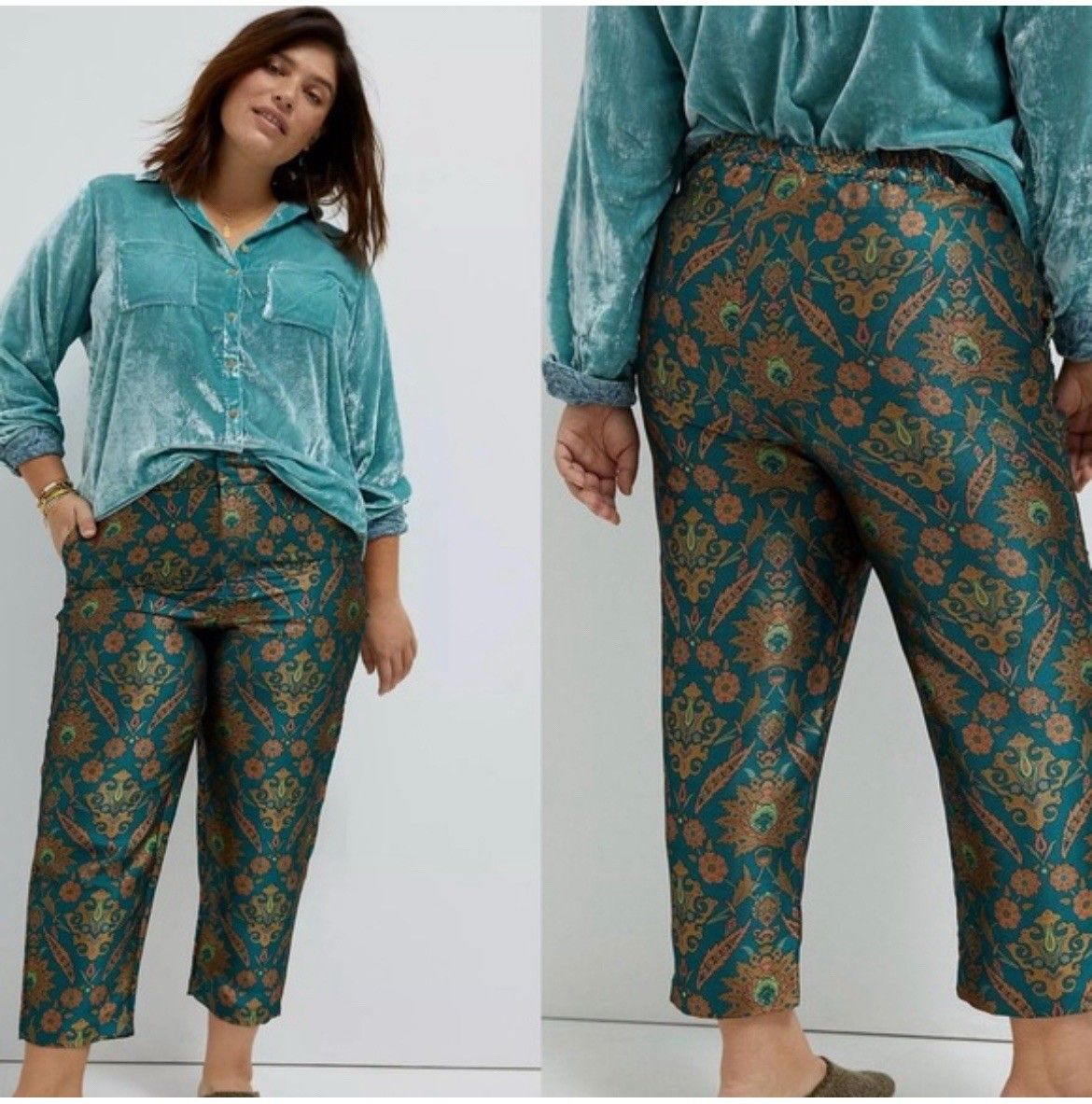 Maeve By Anthropologie Melyssa Womens Pants Size Medium Jacquard Boho Festival