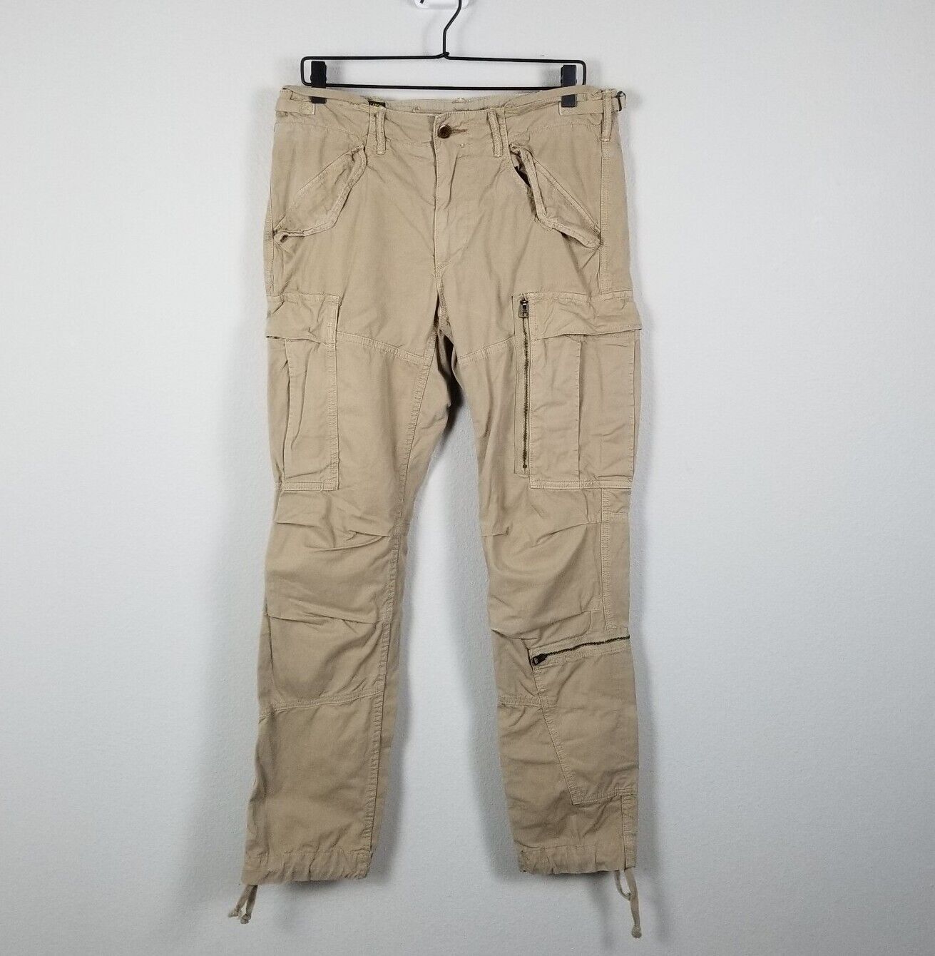 Polo Ralph Lauren Tan M-1957 Field Trouser Straight Fit Cargo Pants Size 32x32