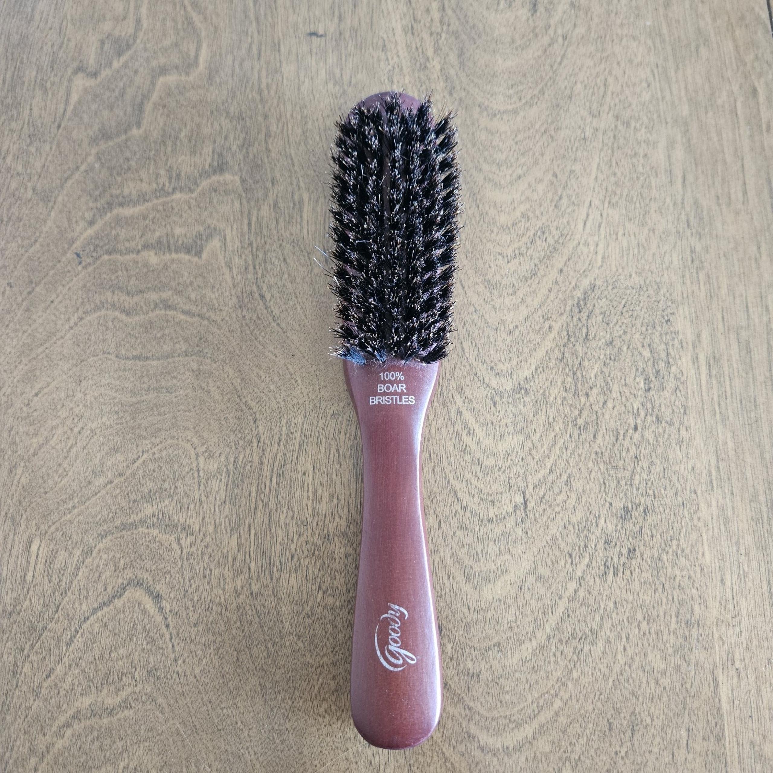 Vintage Goody Wood Handle Hair Brush 100% Boar Bristles USA 8" Long