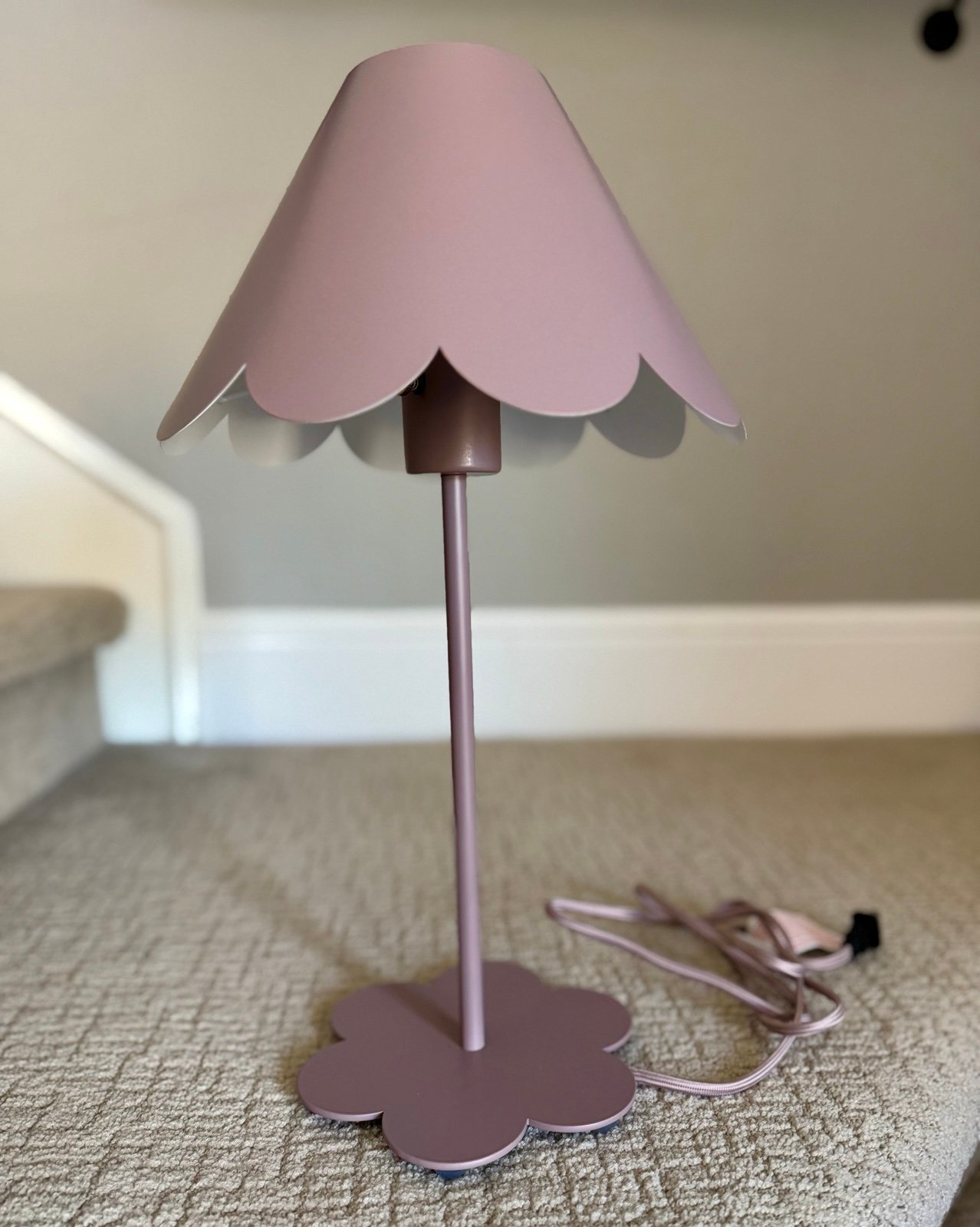 Threshold designed with Studio McGee Scalloped Shade Metal Table Lamp in Purple