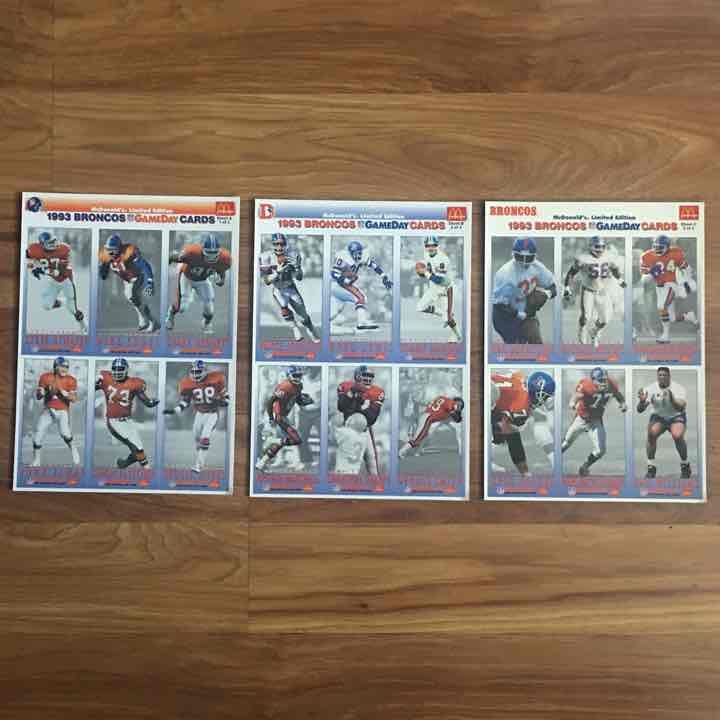 1993 McDonalds Denver Broncos Team Set