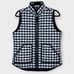 J. CREW Navy and white gingham check quilted vest size small preppy spring