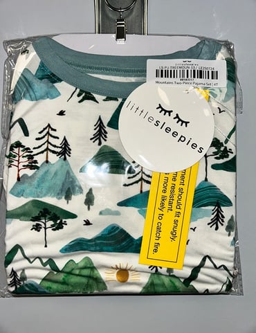 Little Sleepies Mountains long sleeve 2pc set 4T NIB