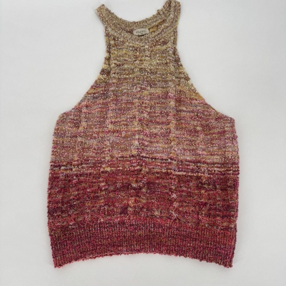 Anthropologie Pilcro Women's Cable Knit Halter Sweater Tank Marled Size Medium