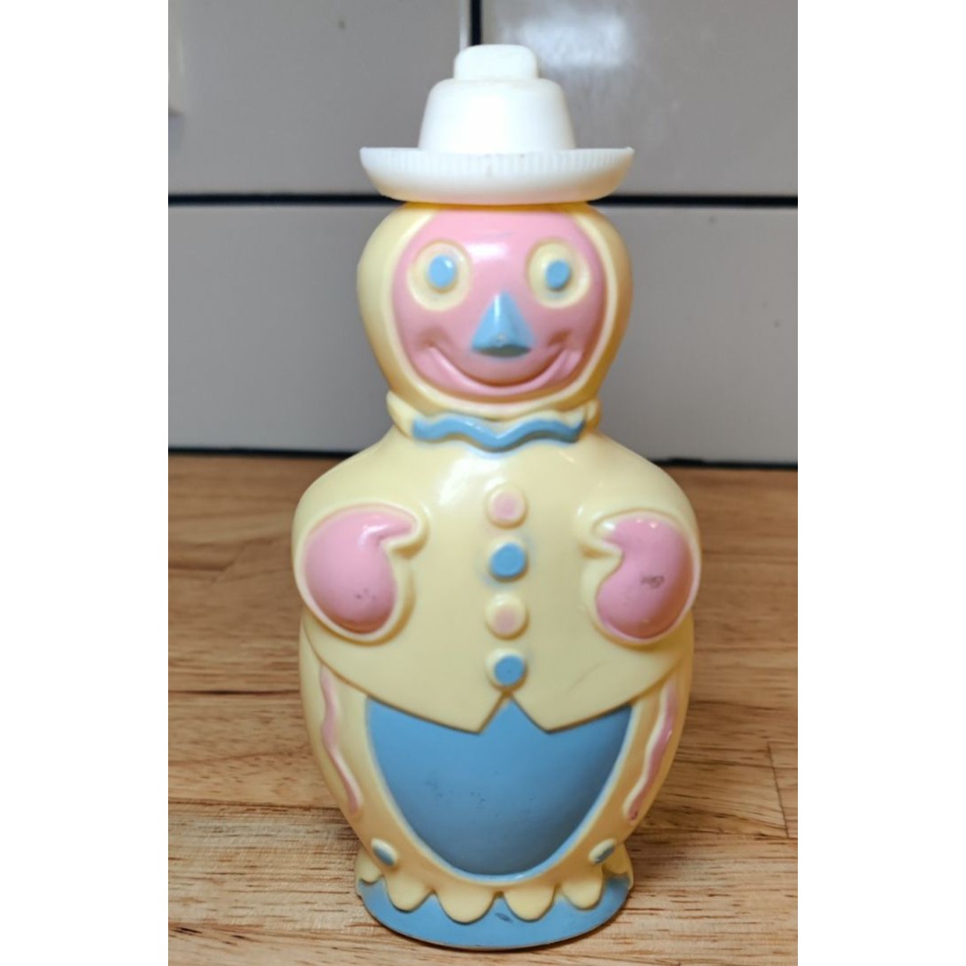 Vintage Fuller Brush Tot Time Clown Baby Oil Bottle Advertising
