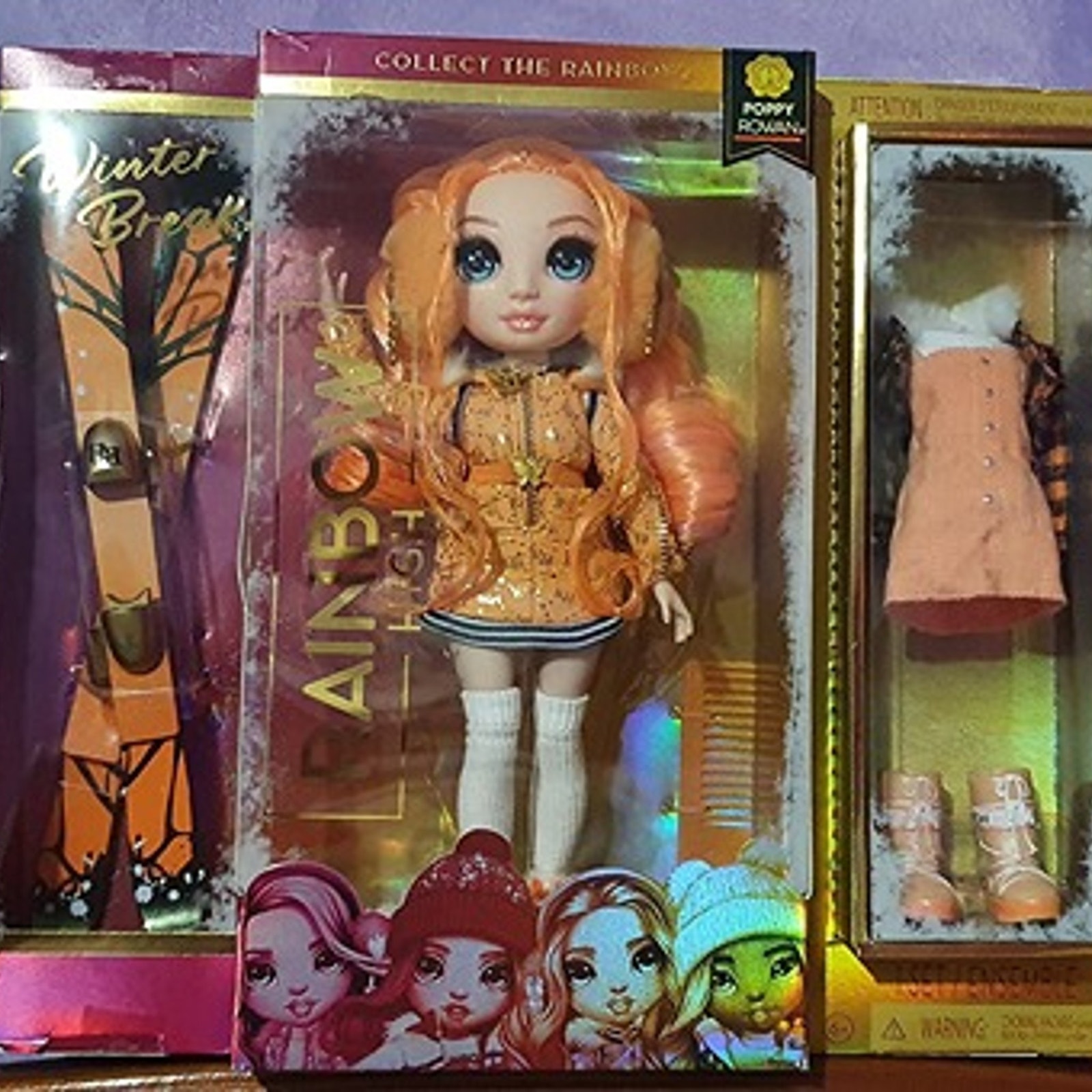 Rainbow High Winter Break Poppy Rowan – Orange Fashion Doll and Playset