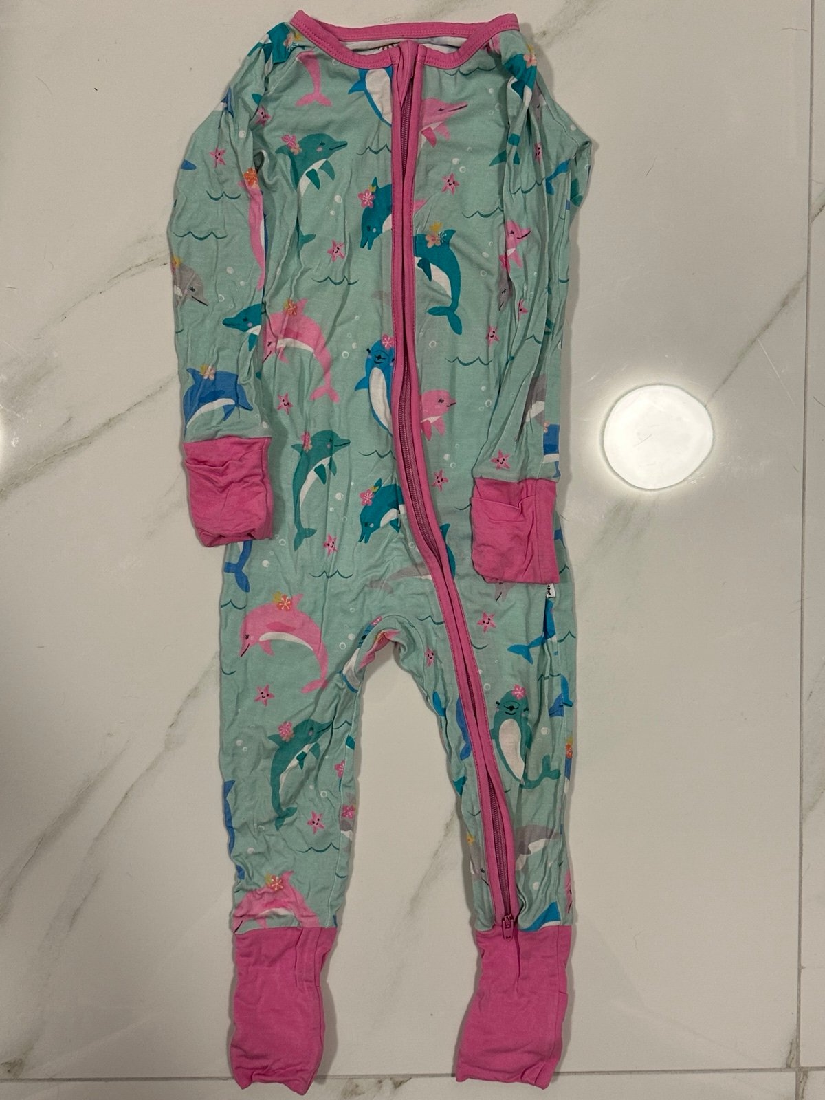 Little Sleepies Dolphin Dance zippy 12-18
