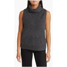 WAYF Shay Sleeveless Rib Cowl Neck Sweater Gray