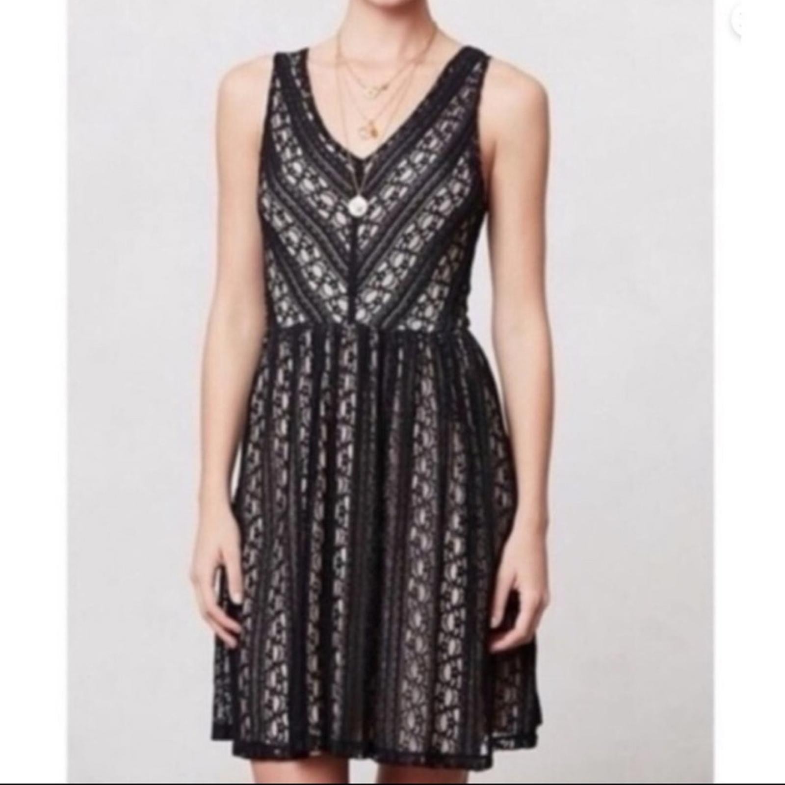 Anthropologie Moulinette Soeurs Size XS Black Lace Layover Party Dress W Pockets
