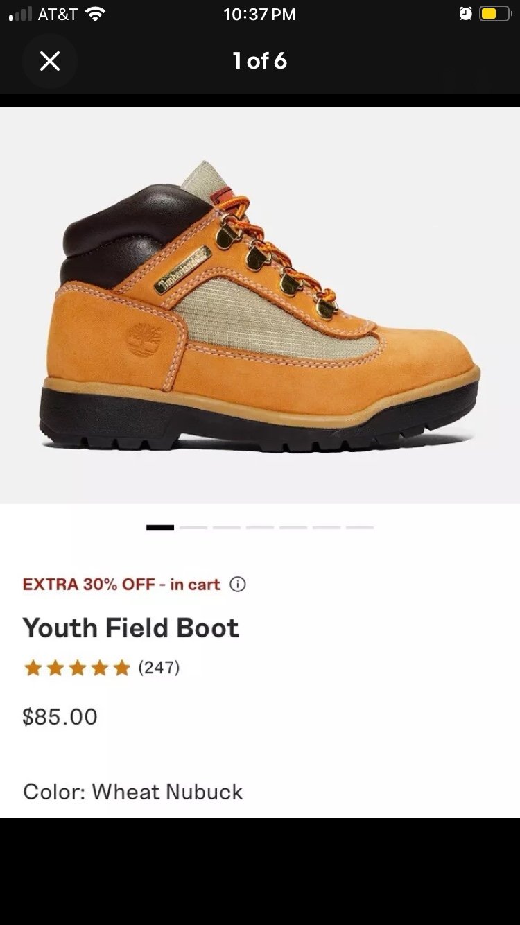 NEW YOUTH TIMBERLAND FIELD BOOT SIZE 3