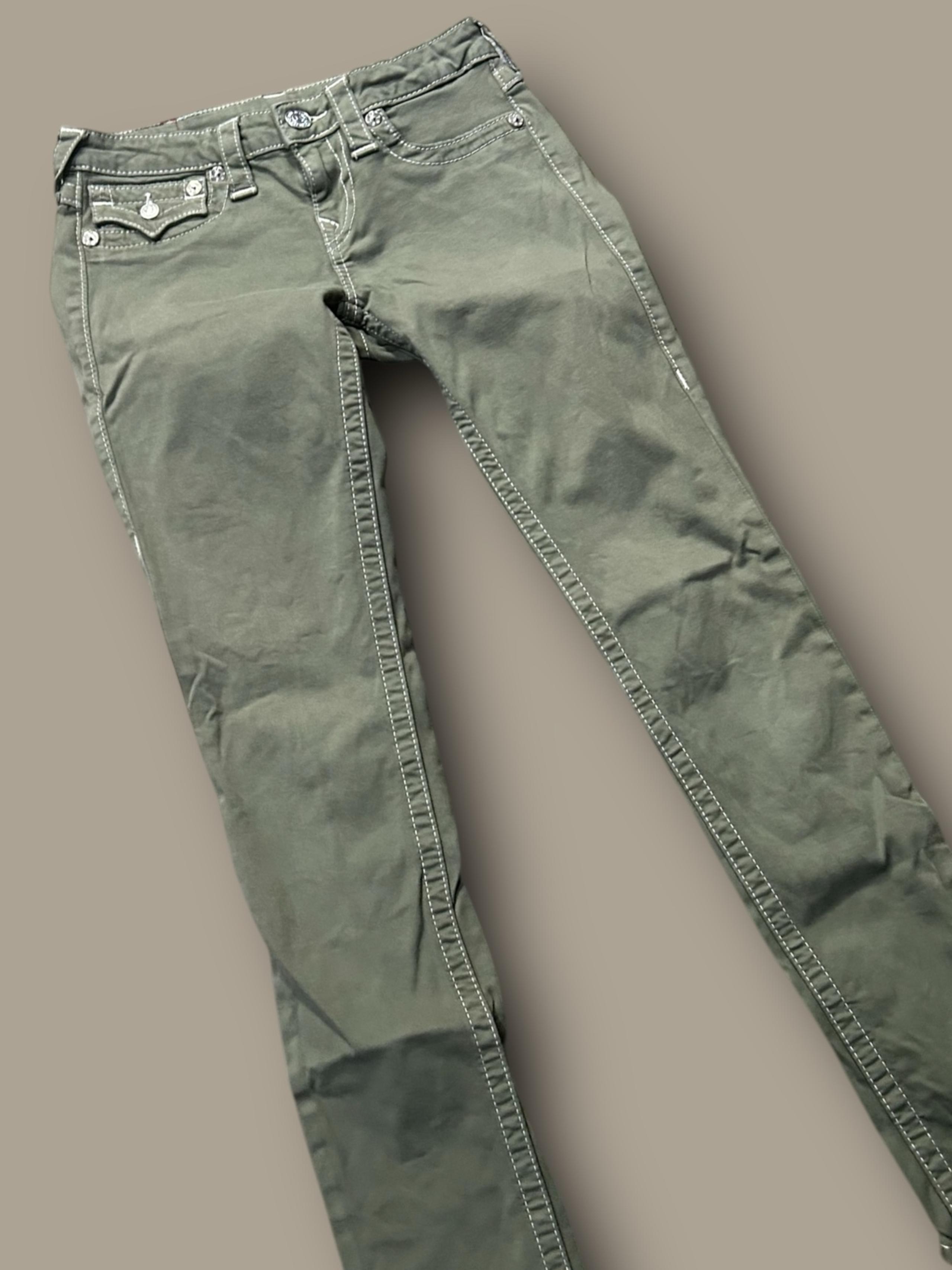 True Religion Green Embroidered Legging Denim Skinny Jeans Women’s