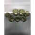 Vintage Retro Green and Gold Flower Glasses MCM Drinking Glases Set of 7