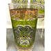 Vintage Retro Green and Gold Flower Glasses MCM Drinking Glases Set of 7