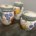 Gibson Home Fruit Grove Kitchen Canisters x3 Hand Painted Containers Latched