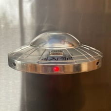 HTF Vintage Y2K Sounds & Lights Alien Spacecraft Fridge Magnet