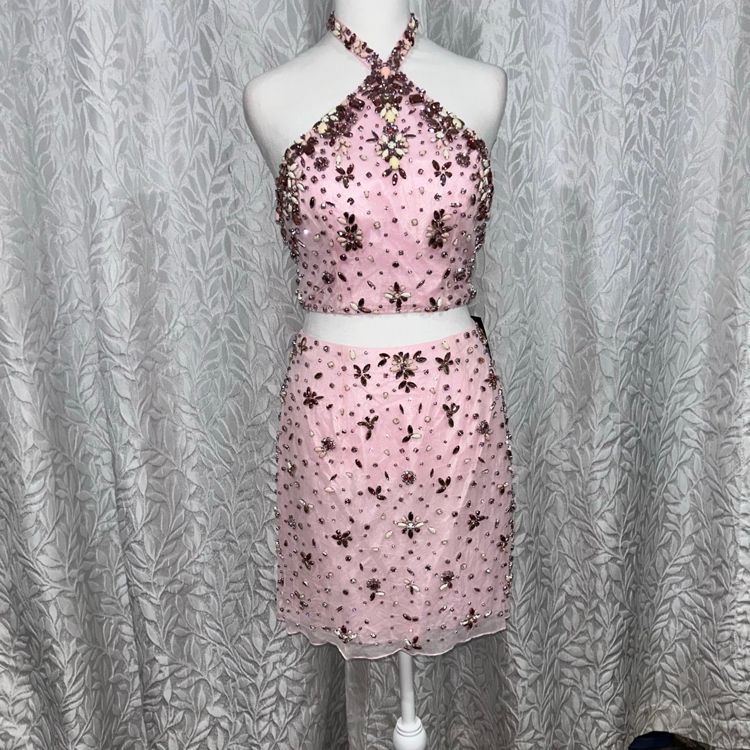 Light Pink two pieces set Sherri hill NWT dress