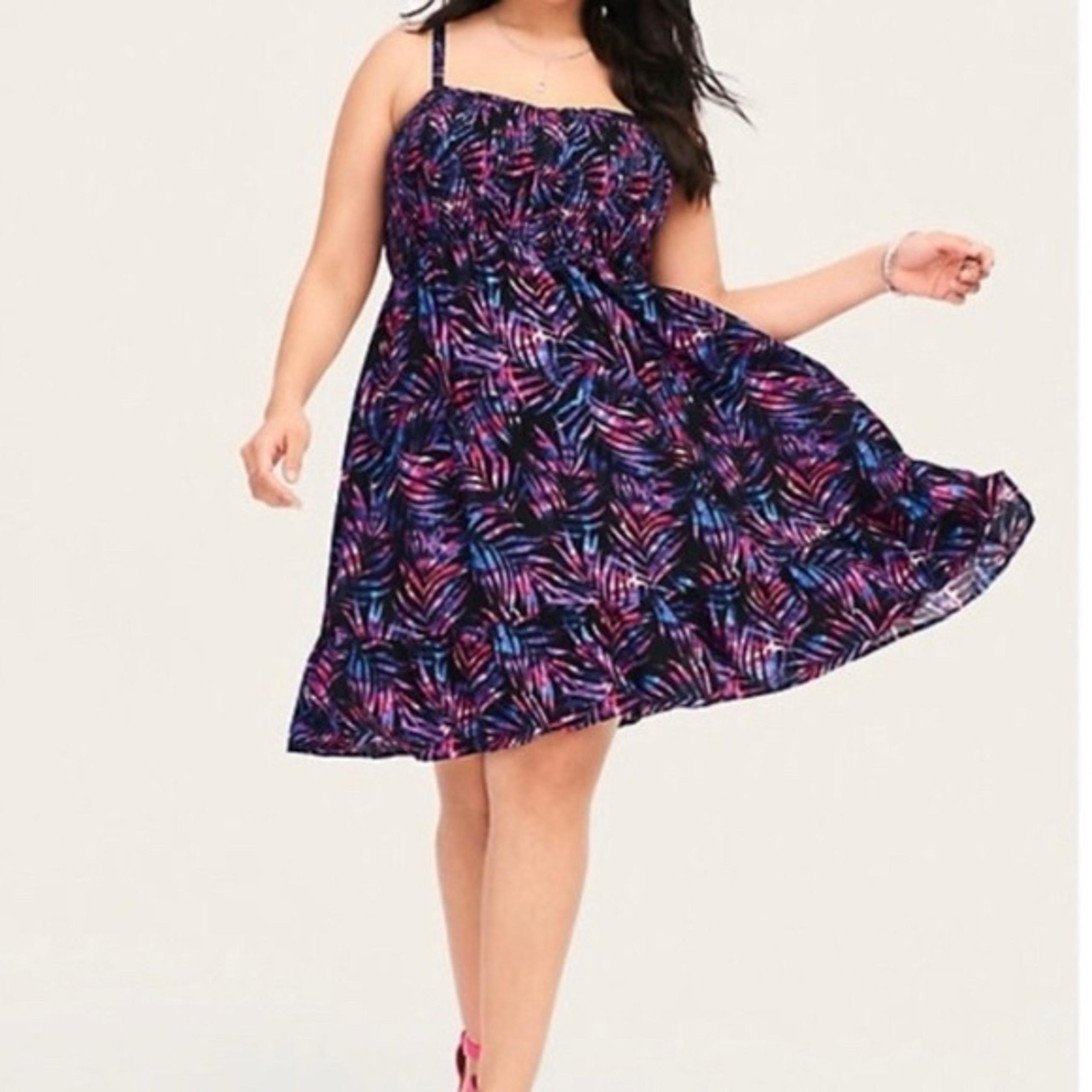 Torrid tropical fern dress size 3